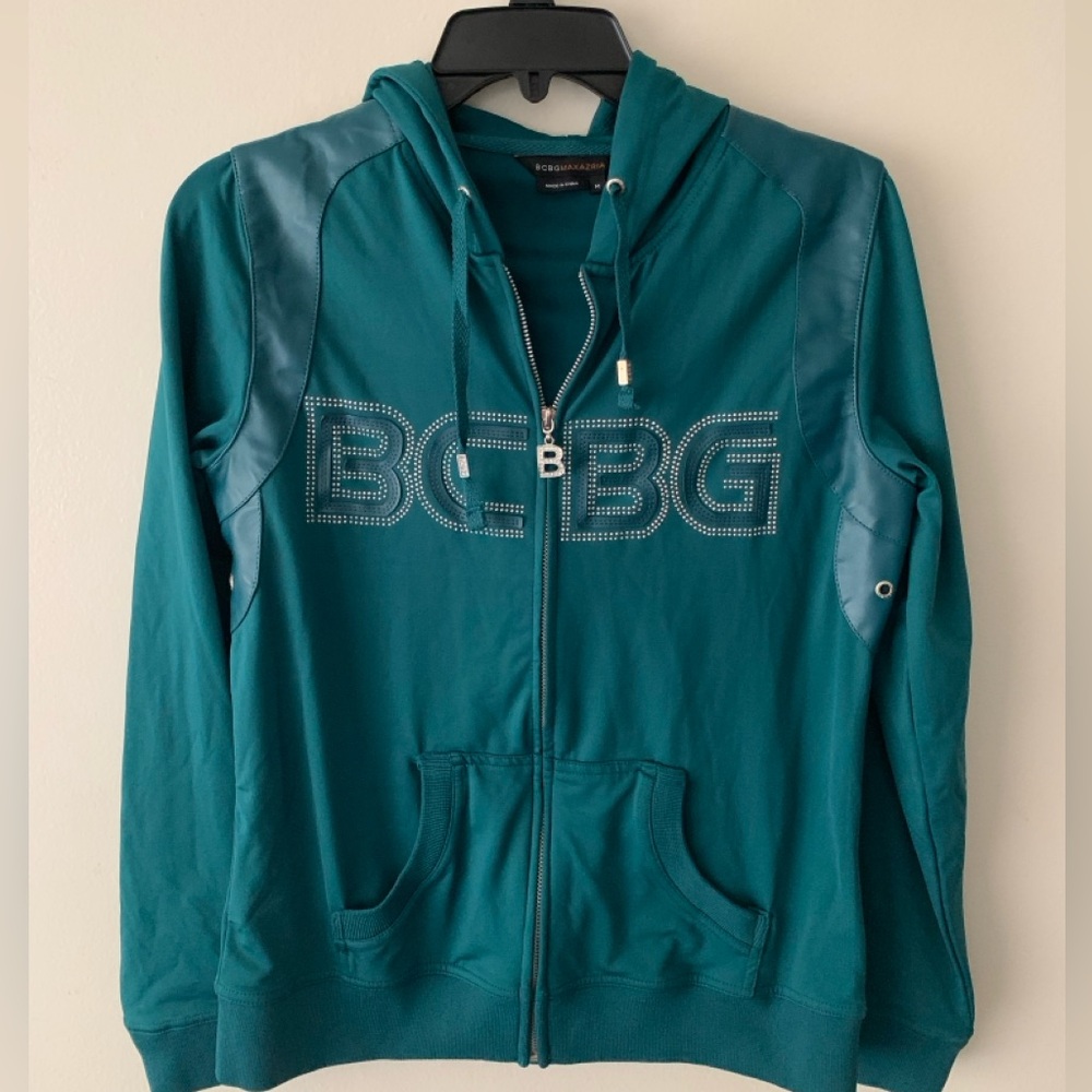 BCBGMAXAZRIA women’s Teal Hooded Jacket
